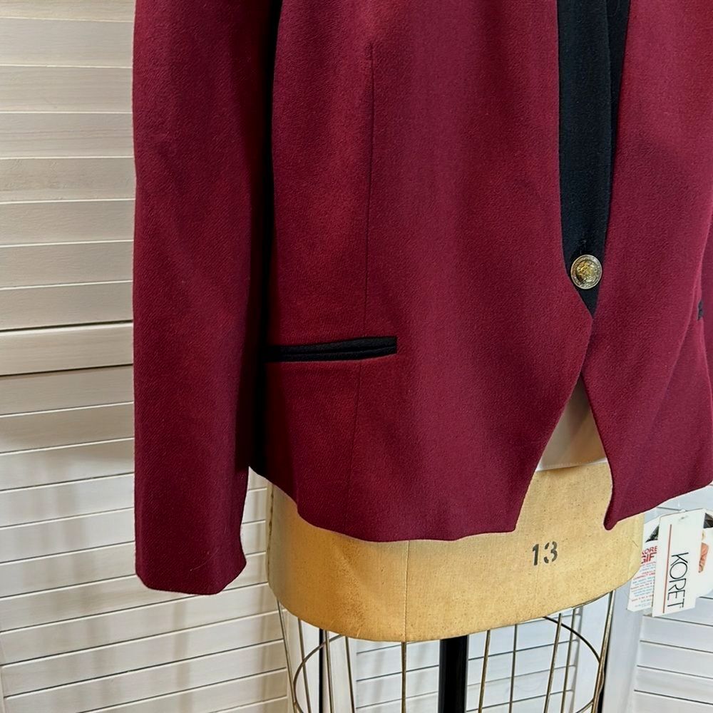 Koret Burgundy Wool Blazer 22W NWT - Picture 5 of 13